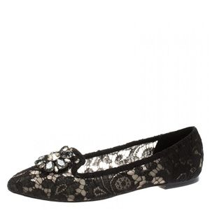 Dolce&Gabbana Black Lace Flats
